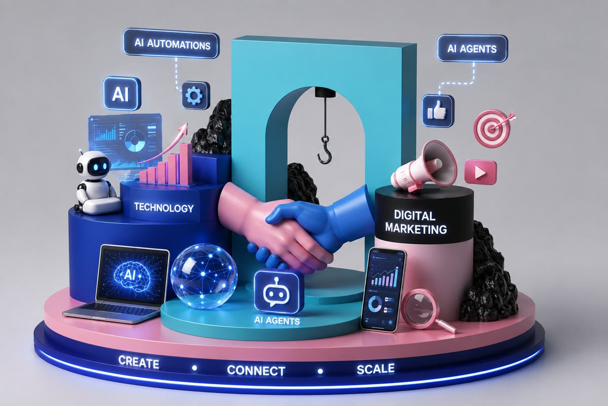 Eagrik's digital marketing and AI automation system, visualized